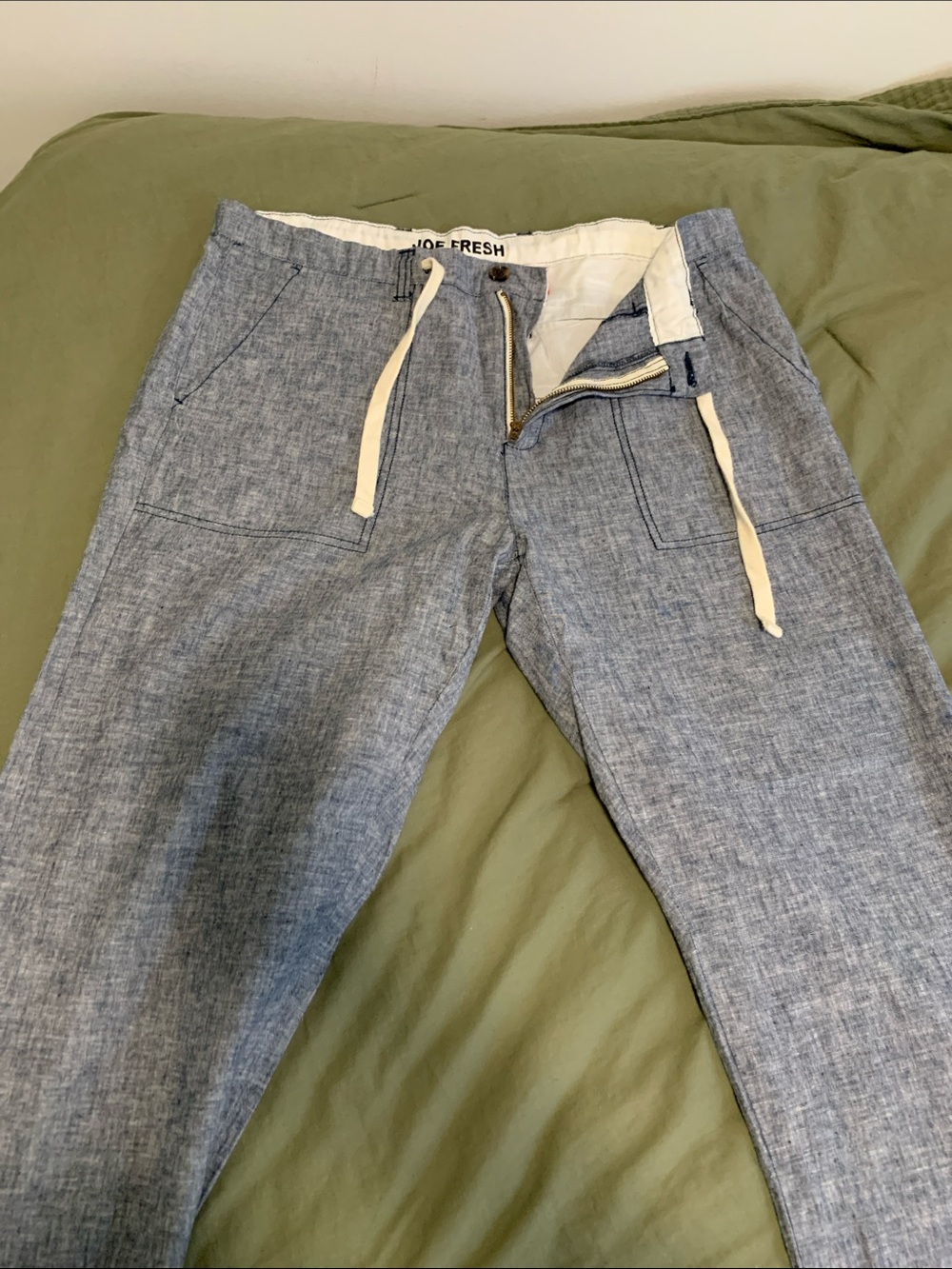 Joe Fresh Light Blue Chambray Drawstring Chinos
